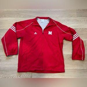 Adidas Nebraska Cornhuskers Fully Lined Windbreaker, size Medium